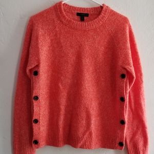 J. Crew Orange Side-Button Wool Sweater Sz Medium